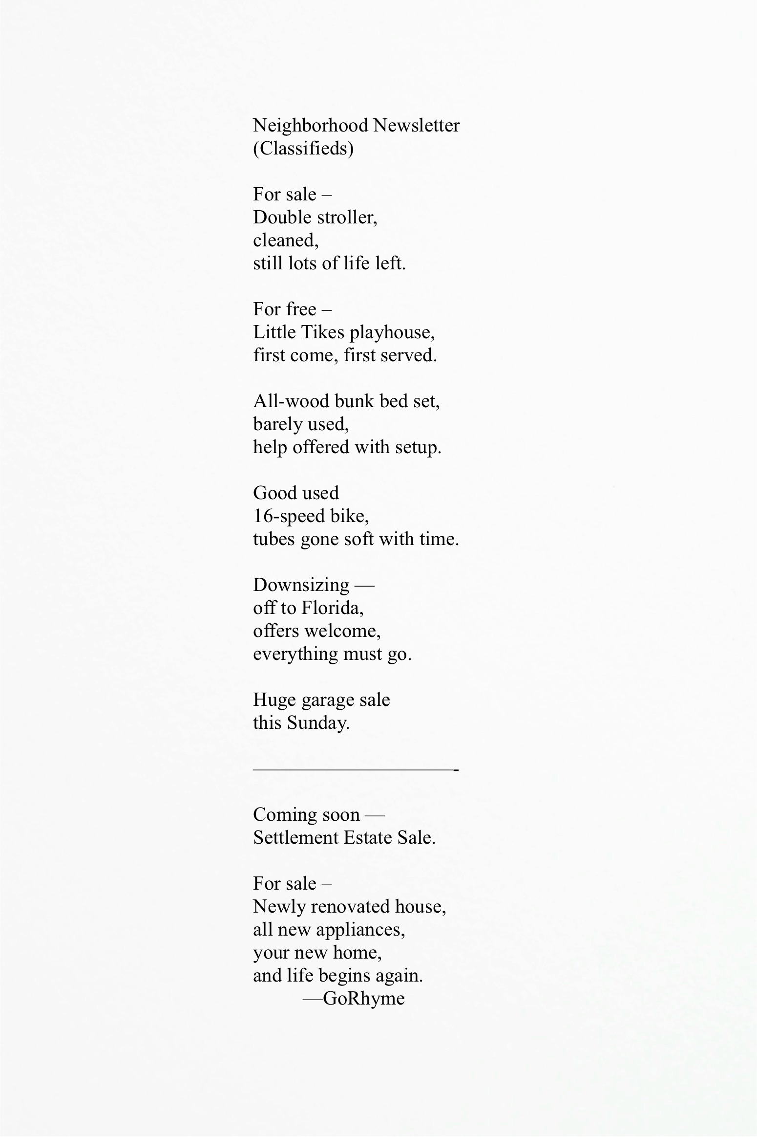Poetry by Kelly Gray